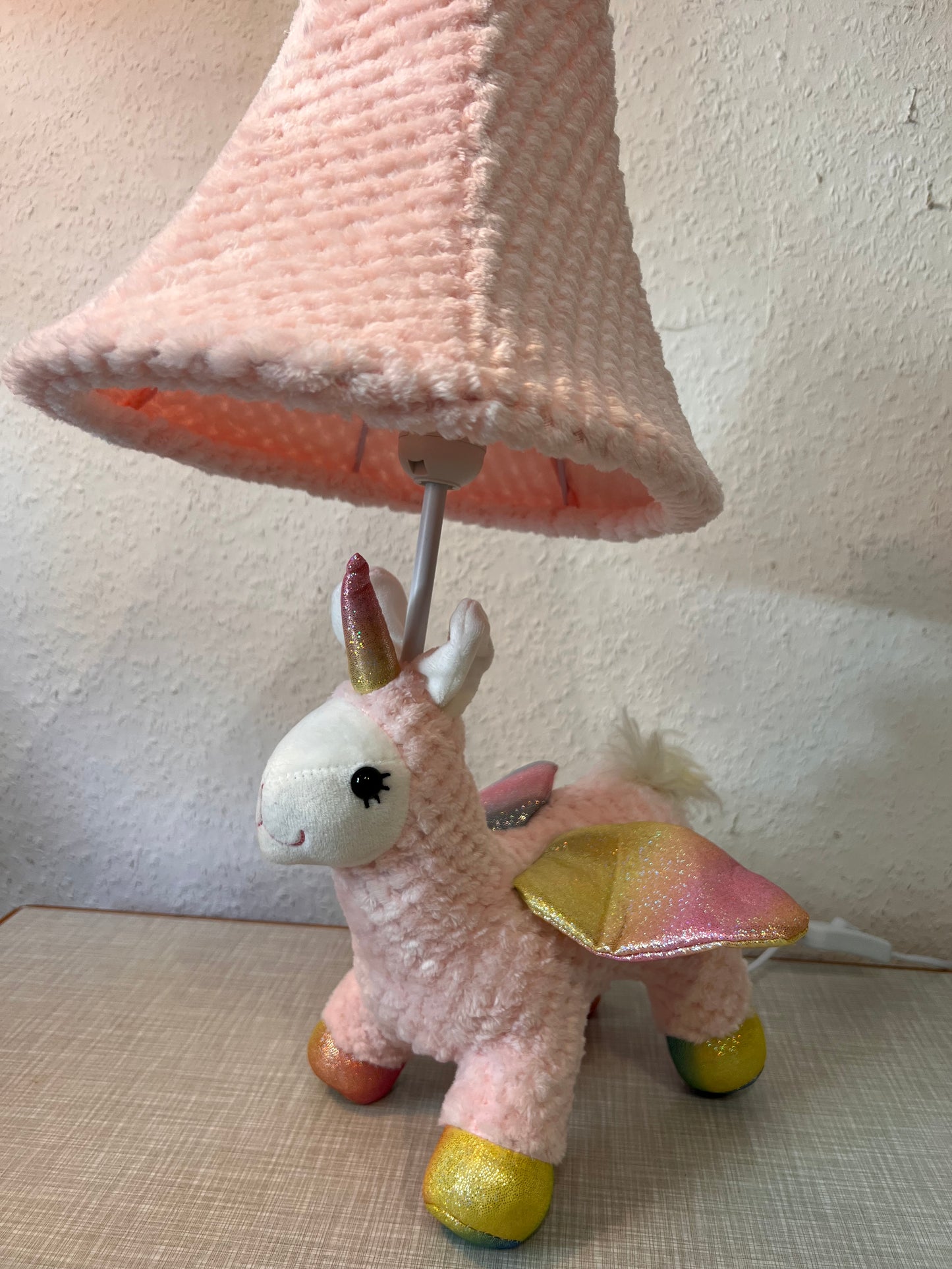 ZENZOO Lichtfreund Einhorn Plüsch Nachttischleuchte Schreibtischleuchte rosa