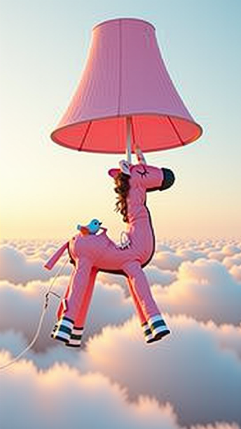 ZENZOO Lichtfreund Einhorn Nachttischleuchte Schreibtischleuchte rot