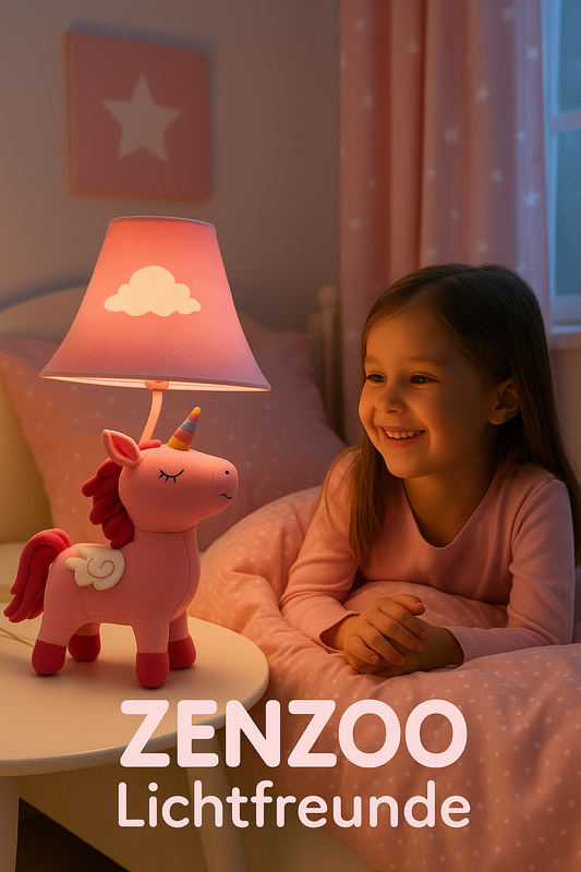 ZENZOO Lichtfreund Einhorn Nachttischleuchte Schreibtischleuchte rosarot
